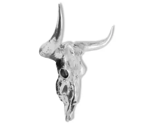 Galvaskausa Sienas Dekors, Sudraba Krāsas Alumīnijs Vidaxl