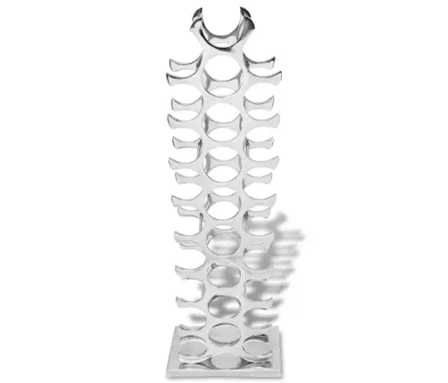 Alumīnija Vīna Plaukts 27 Pudelēm, Sudraba Vidaxl