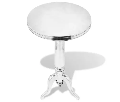 Alumīnija Kafijas Galdiņš, Apaļš, Sudraba Krāsā Vidaxl