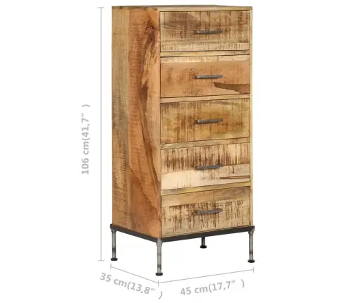 Kumode Ar Atvilktnēm, 45X35X106 Cm, Mango Masīvkoks Vidaxl Kumode Ar Atvilktnēm, 45X35X106 Cm, Mango Masīvkoks Vidaxl