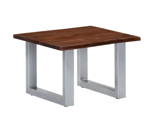 Kohvilaud Naturaalsete Servadega 60X60X40 Cm Akaatsiapuit