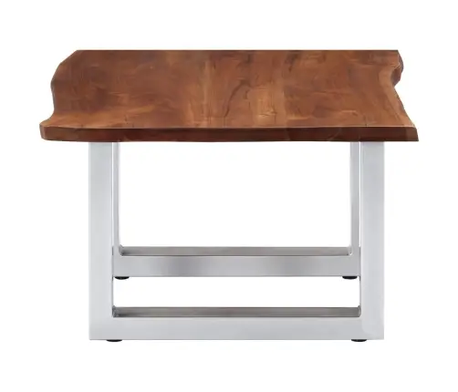 Kohvilaud Naturaalsete Servadega 60X60X40 Cm Akaatsiapuit