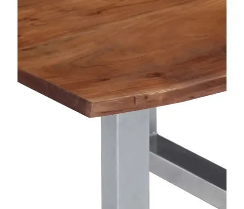 Kohvilaud Naturaalsete Servadega 60X60X40 Cm Akaatsiapuit