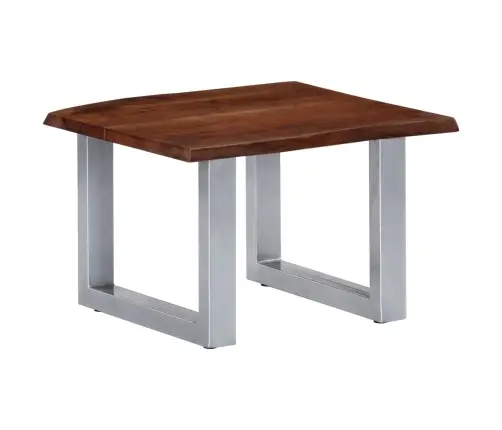 Kohvilaud Naturaalsete Servadega 60X60X40 Cm Akaatsiapuit