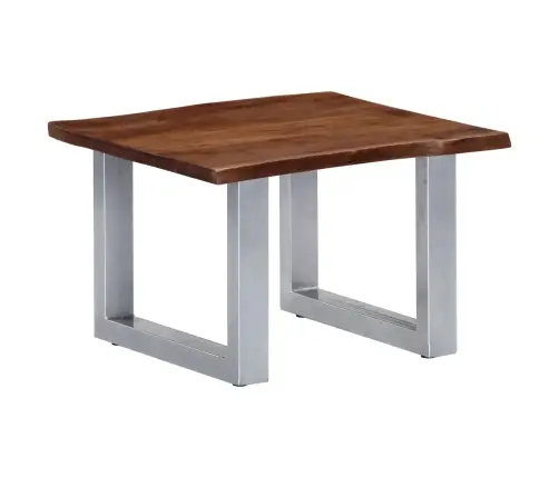 Kohvilaud Naturaalsete Servadega 60X60X40 Cm Akaatsiapuit