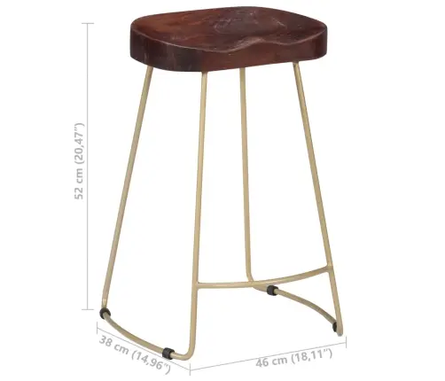 Gavin Baro Taburetės, 2Vnt., Mango Medienos Masyvas