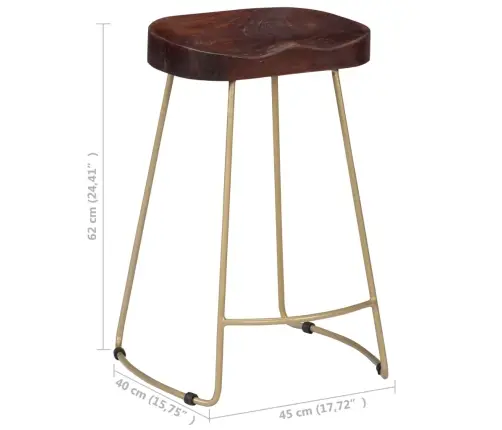 Gavin Baro Taburetės, 2Vnt., Mango Medienos Masyvas