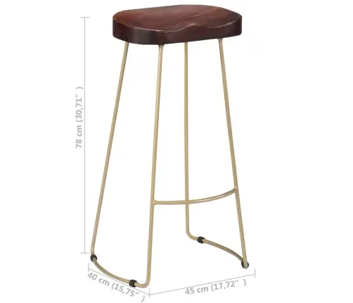 Gavin Bāra Krēsli, 2 Gab., Mango Masīvkoks Vidaxl