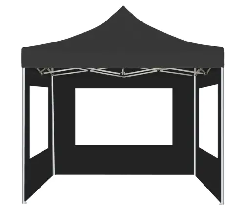 Saliekama Nojume Ar Sienām, 3X3M, Alumīnijs, Antracītpelēka Vidaxl