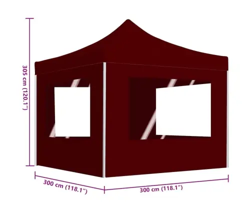 Prof. Išskl. Prog. Palapinė Su Sien., Vyno Raud., 6X3M, Alium.