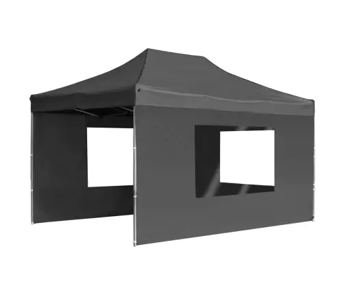 Saliekama Nojume Ar Sienām, 4,5X3 M, Alumīnijs, Antracītpelēka Vidaxl