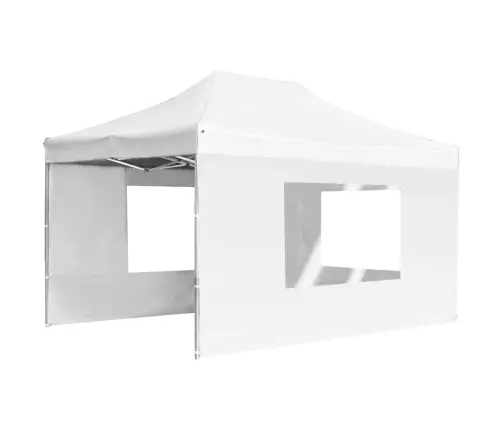 Saliekama Nojume Ar Sānu Sienām, 4,5X3 M, Alumīnijs, Balta Vidaxl