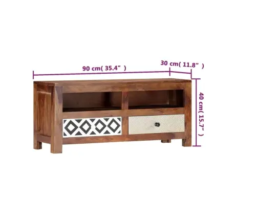 Tv Skapītis, 90X30X40 Cm, Masīvs Rožkoks Vidaxl