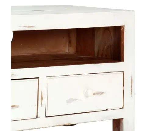 Telerikapp, Valge, 120 X 30 X 40 cm Toekast Akaatsiapuidust