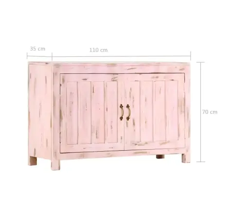 Kumode, 110X35X70 Cm, Mango Masīvkoks, Gaiši Rozā Vidaxl