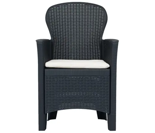 Dārza Krēsli Ar Spilvenu, 2 Gab., Pelēki, Plastmasas Pinums Vidaxl