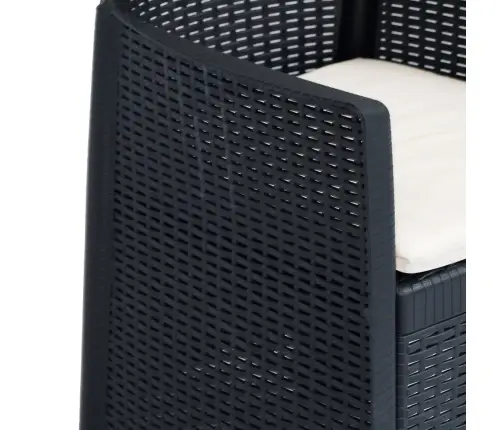 Dārza Krēsli Ar Spilvenu, 2 Gab., Pelēki, Plastmasas Pinums Vidaxl