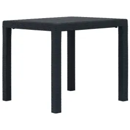 Dārza Galds, 79X79X72 Cm, Plastmasa, Rotangpalmas Raksts Vidaxl