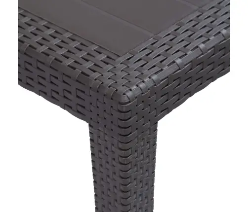 Dārza Galds, Brūns, 79X79X72 Cm, Plastmasa, Rotangpalmas Raksts Vidaxl