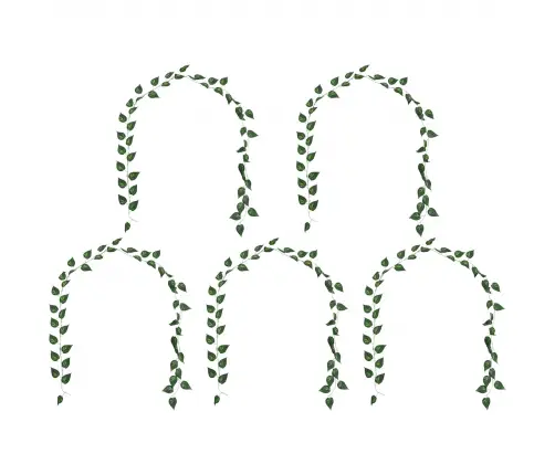 Mākslīgais Pothos 5 Pcs Zaļa 300 Cm Plastmasa Vidaxl