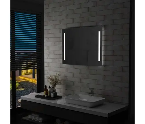 Sieninis Vonios Kambario Veidrodis Su Led, 80X60Cm