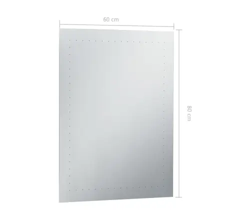 Sieninis Vonios Kambario Veidrodis Su Led, 60X80Cm
