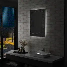 Sieninis Vonios Kambario Veidrodis Su Led, 60X80Cm