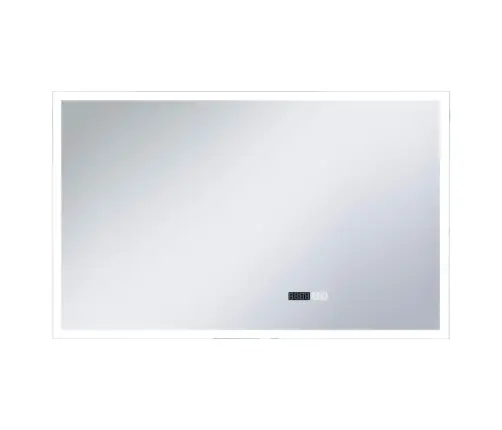 Vannitoa Led-Seinapeegel Puuteanduri Ja Ajanäidikuga 100X60 Cm
