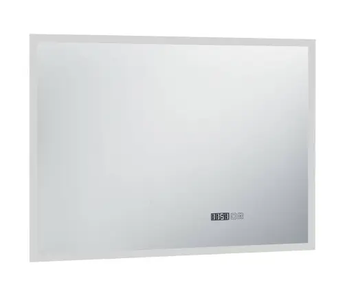 Vannitoa Led-Seinapeegel Puuteanduri Ja Ajanäidikuga 100X60 Cm