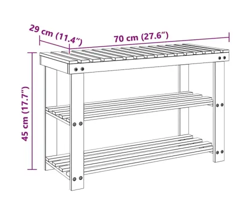 Apavu Plaukti, 2 Gab., Masīvkoks Vidaxl