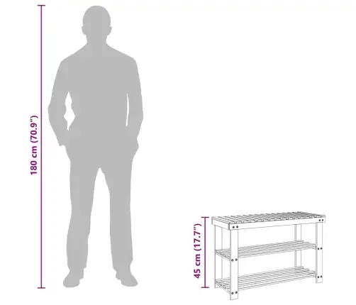 Apavu Plaukti, 2 Gab., Masīvkoks Vidaxl