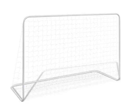 Futbola Vārti Ar Tīklu, 2 Gab., 182X61X122 Cm, Tērauds, Balti Vidaxl