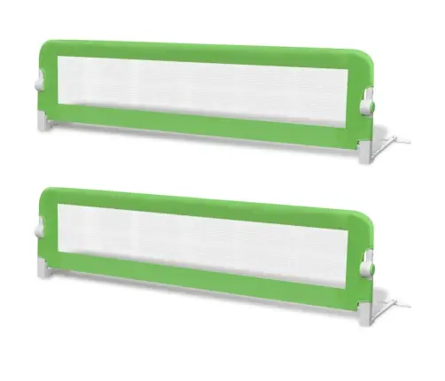 Bērnu Gultas Aizsargbarjeras, 2 Gab., Zaļas, 150X42 Cm Vidaxl