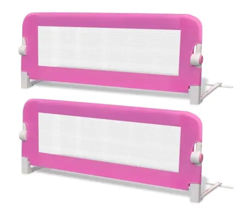 Apsauginiai Turėklai Vaiko Lovai, 2Vnt., Rožiniai, 102X42Cm