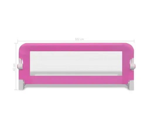 Apsauginiai Turėklai Vaiko Lovai, 2Vnt., Rožiniai, 102X42Cm