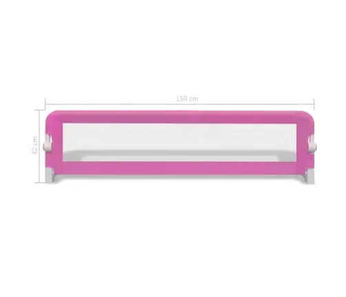 Apsauginiai Turėklai Vaiko Lovai, 2Vnt., Rožiniai, 150X42Cm