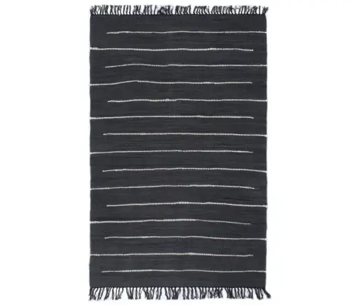 Käsitsi Kootud Chindi Vaip, Puuvill 120 X 170 Cm Antratsiithall