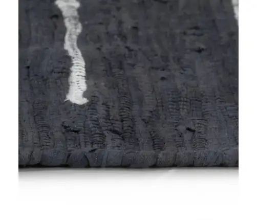 Käsitsi Kootud Chindi Vaip, Puuvill 120 X 170 Cm Antratsiithall