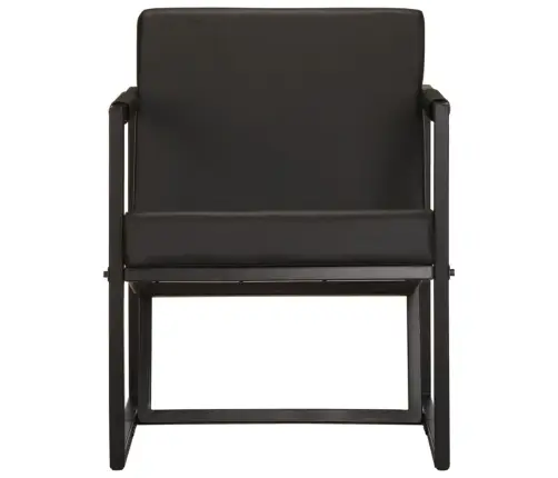 Atpūtas Krēsls, Melna Dabīgā Āda Vidaxl