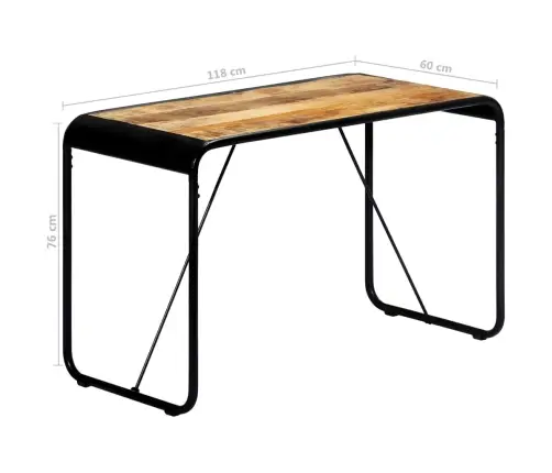 Söögilaud, 118 X 60 X 76  cm Töötlemata Mangopuit