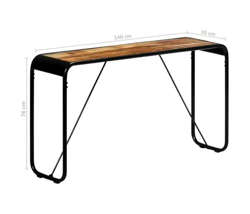 Konsoles Galdiņš, 140X35X76 Cm, Raupjš Mango Masīvkoks Vidaxl