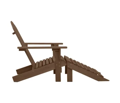 Sodo Kėdė Su Atrama Kojoms, Ruda, Mediena