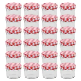 Ievārījuma Burciņas, Balti Sarkani Vāciņi, 24 Gab., 110 Ml Vidaxl Ievārījuma Burciņas, Balti Sarkani Vāciņi, 24 Gab., 110 Ml Vidaxl