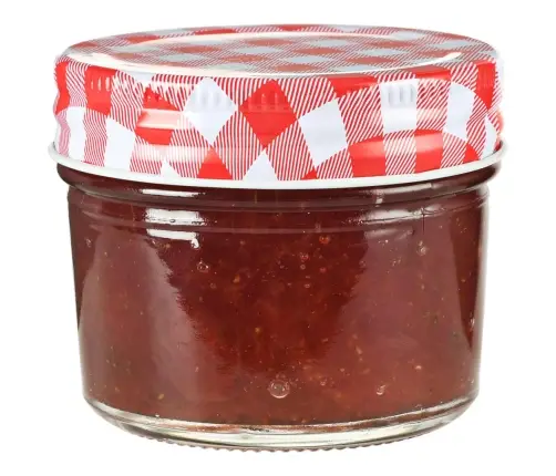 Valgete Ja Punaste Kaantega Klaasist Moosipurgid 48 Tk, 110 Ml