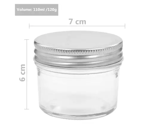 Hõbedaste Kaantega Klaasist Moosipurgid 96 Tk, 110 Ml