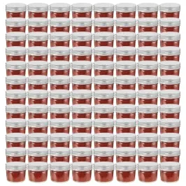 Hõbedaste Kaantega Klaasist Moosipurgid 96 Tk, 110 Ml