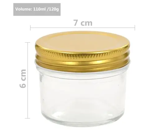 Kuldsete Kaantega Klaasist Moosipurgid 96 Tk, 110 Ml