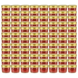 Kuldsete Kaantega Klaasist Moosipurgid 96 Tk, 110 Ml