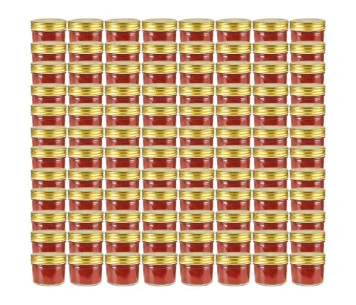 Kuldsete Kaantega Klaasist Moosipurgid 96 Tk, 110 Ml