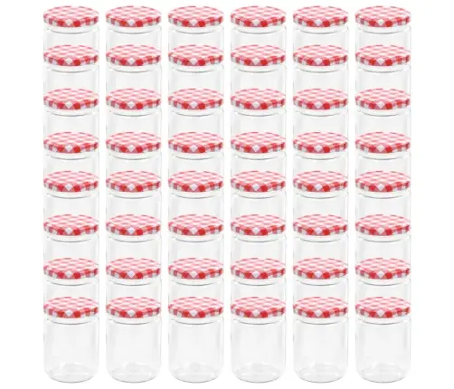 Ievārījuma Burciņas, Balti Sarkani Vāciņi, 48 Gab., 230 Ml Vidaxl